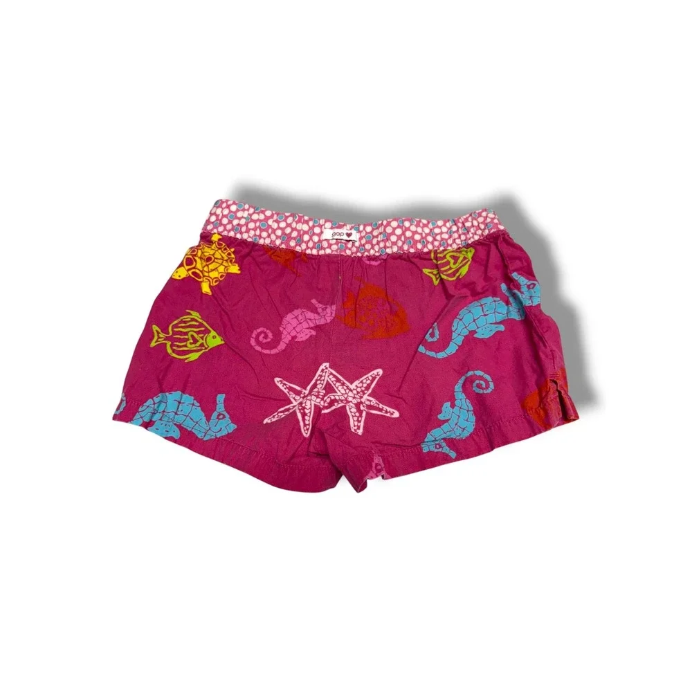 Gap Kids Girls Pink Sea Life Seahorse Starfish Cotton Shorts Size M 8